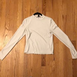 White Mock Neck Long Sleeve